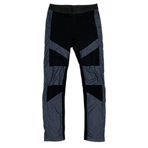 BCBGMaxAzria Black Gray Faux Leather Panel Moto Stretch Leggings S